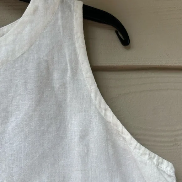 Eskandar Women's Linen White Sleeveless Top